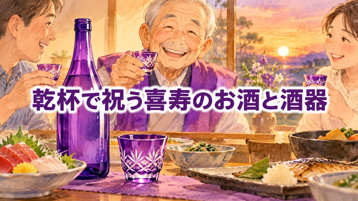乾杯で祝う喜寿のお酒と酒器