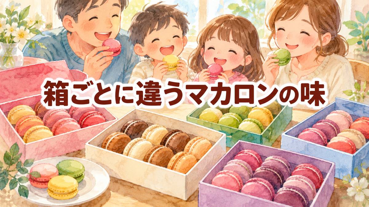 箱ごとに違うマカロンの味