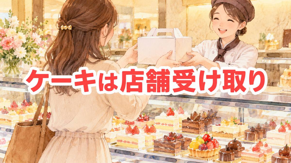 ケーキは店舗受け取り