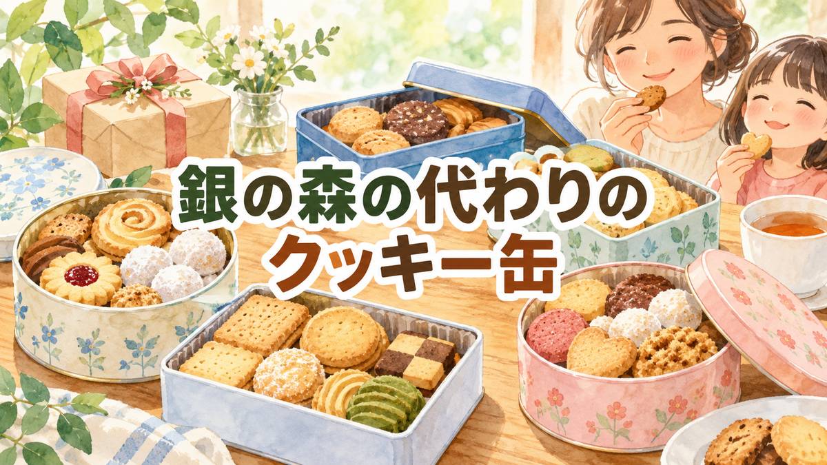 銀の森の代わりのクッキー缶