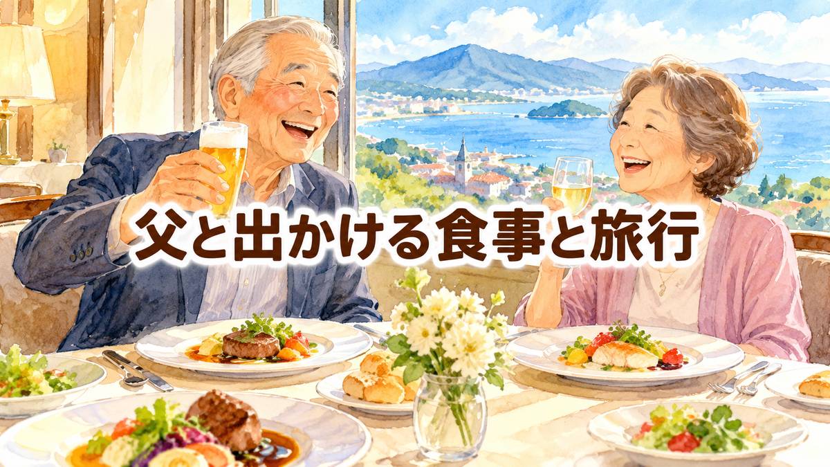 父と出かける食事と旅行