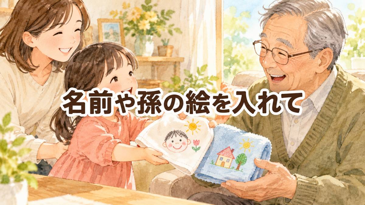 名前や孫の絵を入れて