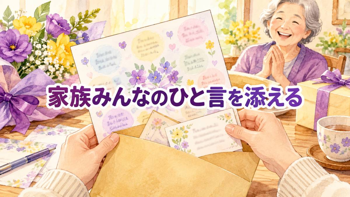 家族みんなのひと言を添える